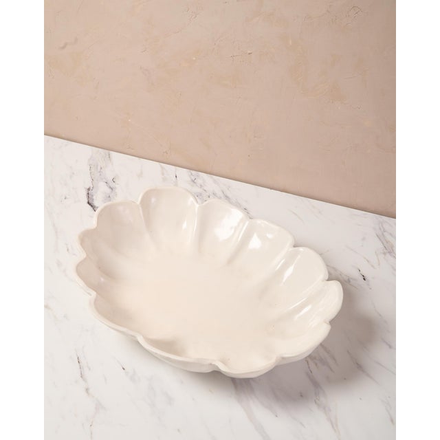 Contemporary Handmade "Seedpod" Decorative Bowl by Ank Studios in Satin White Ceramic For Sale - Image 3 of 13