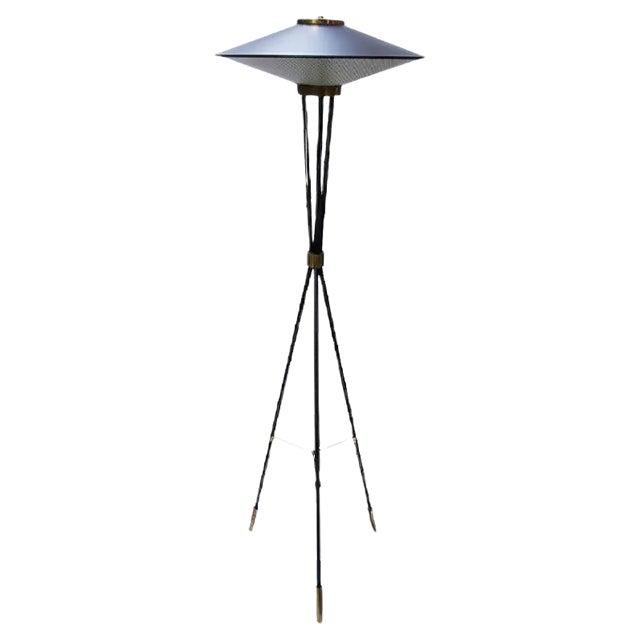 Space Ship Shaped Floor Lamp from Stilnovo, Italy, 1950s For Sale