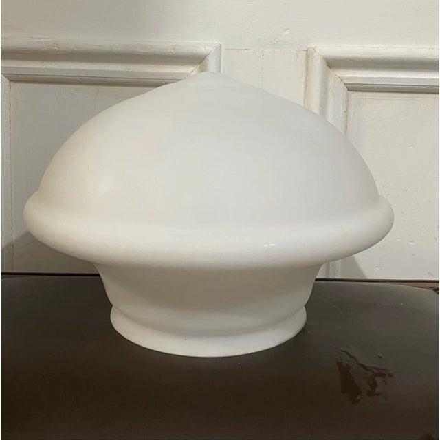 Mid-Century Modern Vintage Mid Century School Style Frosted Glass Shade For Sale - Image 3 of 6