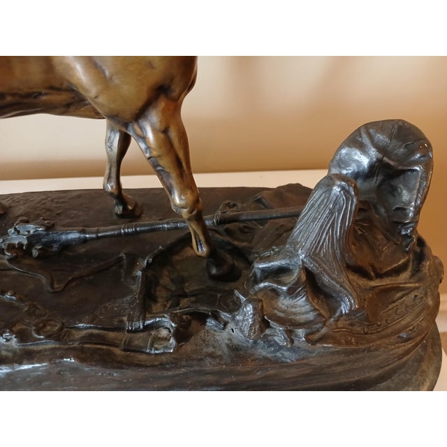Mid 19th Century Bronze Pj Mene Arab Mare With Saddle and Rifle Sculpture For Sale - Image 13 of 16