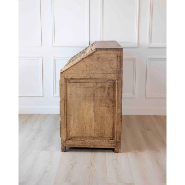 French French Louis XVI Period Carved Oak Slant-Front Secretary Desk, Liège, Late 18th For Sale - Image 3 of 13