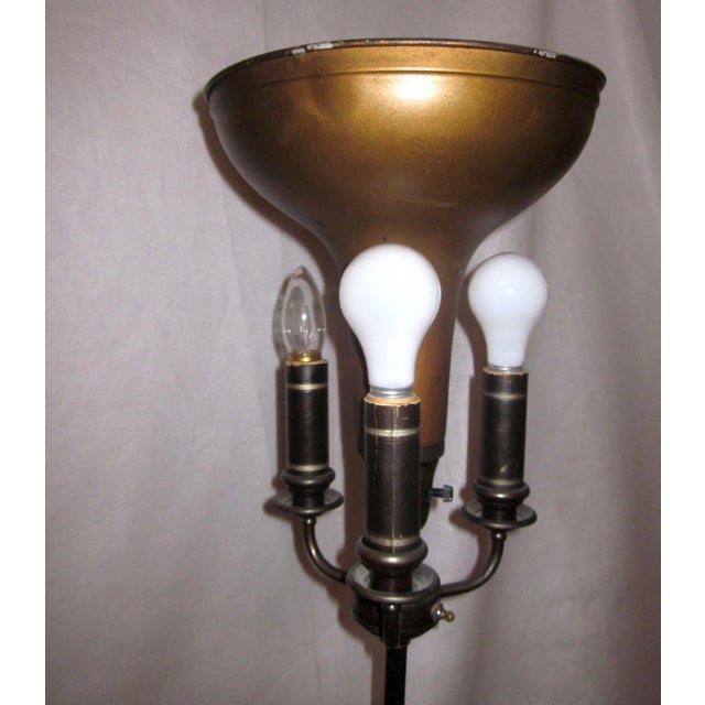1920s Rembrandt Signed Floor Lamp With Art Deco Screen Mesh Shade