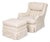 Modern Beige Upholstered Lounge Chair and Ottoman For Sale