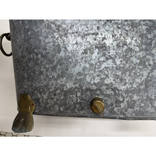 1990s Hen-Feathers Collection Galvanized Clawfoot Garden Tub Trough For Sale - Image 9 of 14