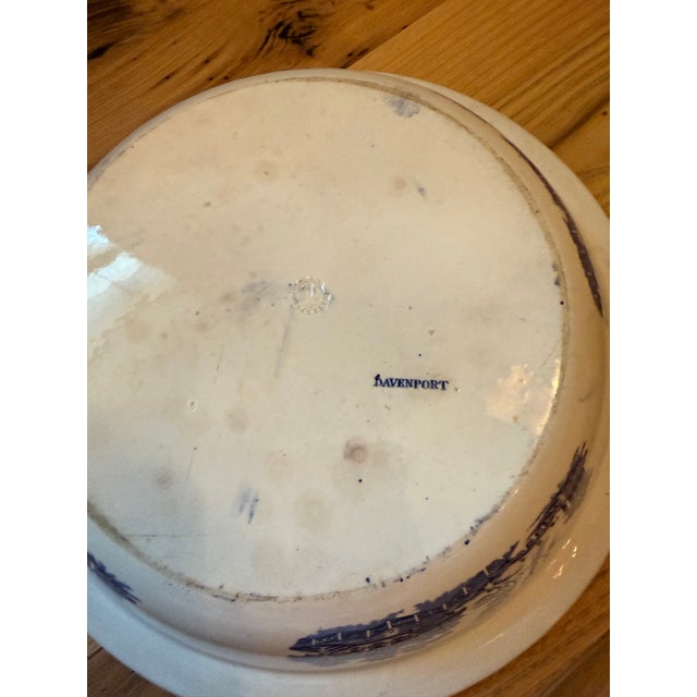 Antique 19th Century Davenport Blue and White Serveware Bowl Ironstone Large Bowl George III For Sale In Washington DC - Image 6 of 9