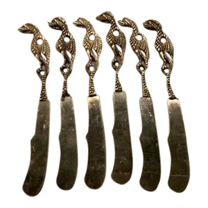 Vintage Dragon Motif Italian Pate Knives - Set of 6
