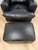Late 20th Century Calia Salotti Italian Black Leather Chair and Ottoman Set Made in Italy For Sale - Image 9 of 12