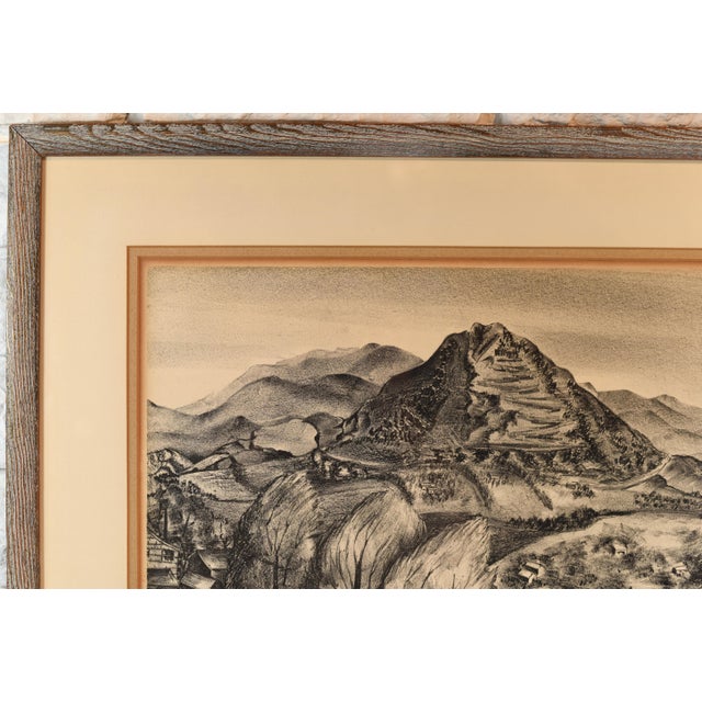 Mid 20th Century Mid Century Modern Black White Lithograph Print Colorado Landscape For Sale - Image 5 of 12