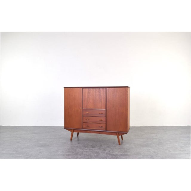 Mid-Century Danish Teak Highboard, 1960s For Sale - Image 4 of 18