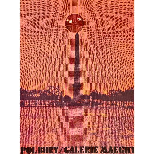 Vintage 1971 Pol Bury Exhibition Galerie Maeght Lithograph For Sale