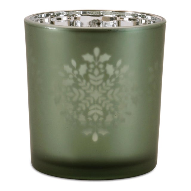 2020s Frosted Snowflake Votive Holder (Set of 3) For Sale - Image 5 of 5