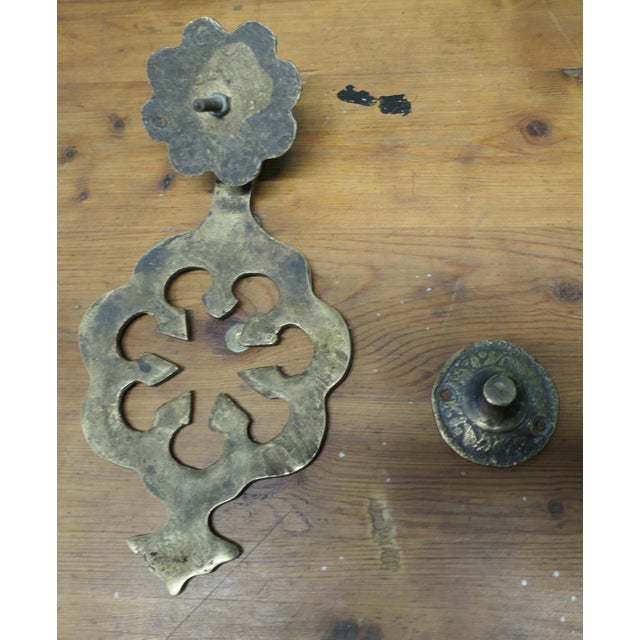 Large 19th Century Pierced Brass Door Knocker For Sale - Image 4 of 7