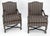 Traditional Pair of Carved Bases & Arms Striped Upholstery Fire Side Arm Lounge Chairs MINT! For Sale - Image 3 of 18