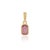 14k Solid Gold Modern Pink Sapphire Dainty Charm Pendant for Her For Sale - Image 10 of 16