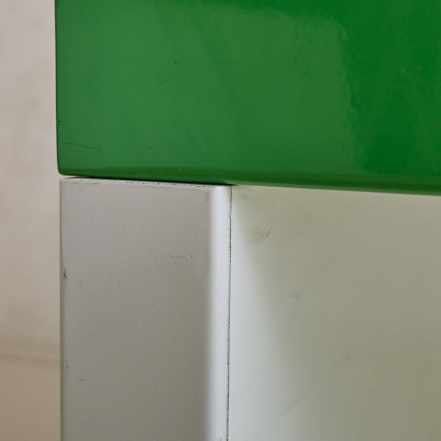 Italian Postmodern Green + White Steel Console or Desk For Sale - Image 9 of 11