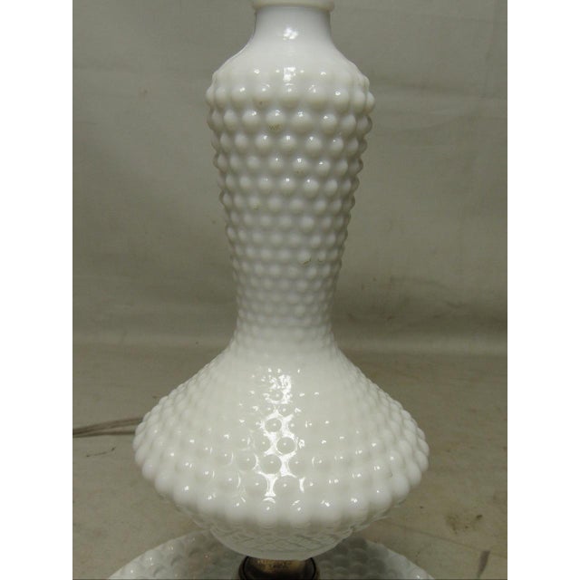 1950s Pair of Hobnail Milk Glass Lamps For Sale - Image 12 of 15