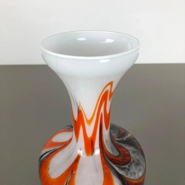 Glass Large Vintage Pop Art Multi-Color Vase from Opaline Florence, Italy, 1970s For Sale - Image 7 of 11