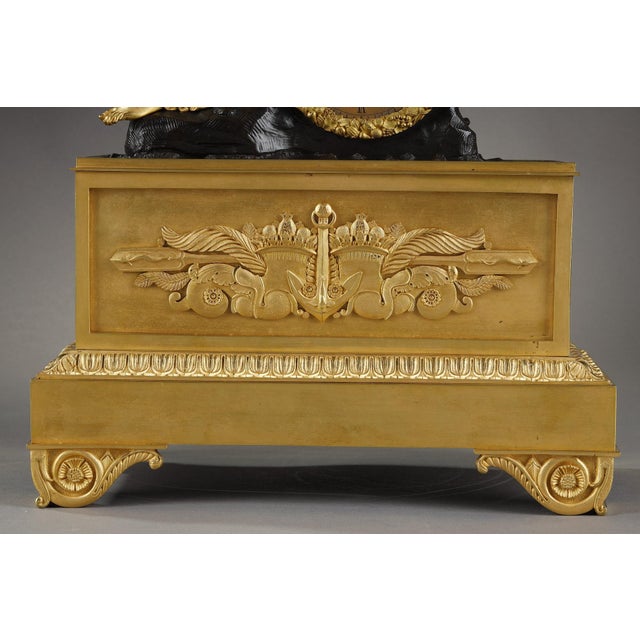 Restoration Period Gilt Bronze Clock with a Young Woman For Sale - Image 14 of 18