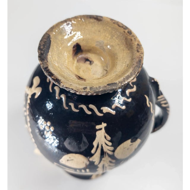 19th Century European or American Folk Art Slip Decorated Pitcher Jug For Sale - Image 11 of 12