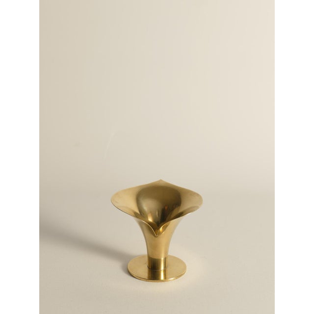 Art Deco Brass Calla Lily Candleholder by Carl-Einar Borgström for Ystad-Metall, 1939 For Sale - Image 10 of 18