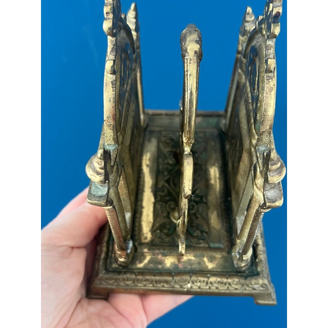 Brass Victorian Brass Letter Holder For Sale - Image 8 of 14