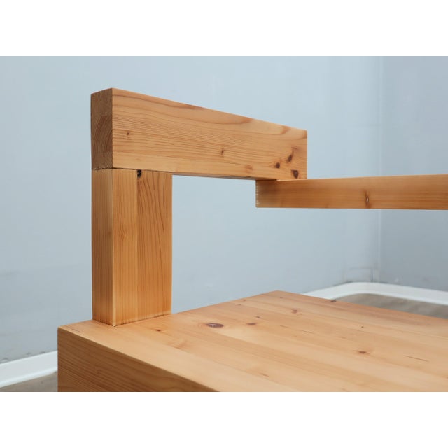 Brown Steltman Chair in Larch Wood from Gerrit Rietveld, 1980s For Sale - Image 8 of 14