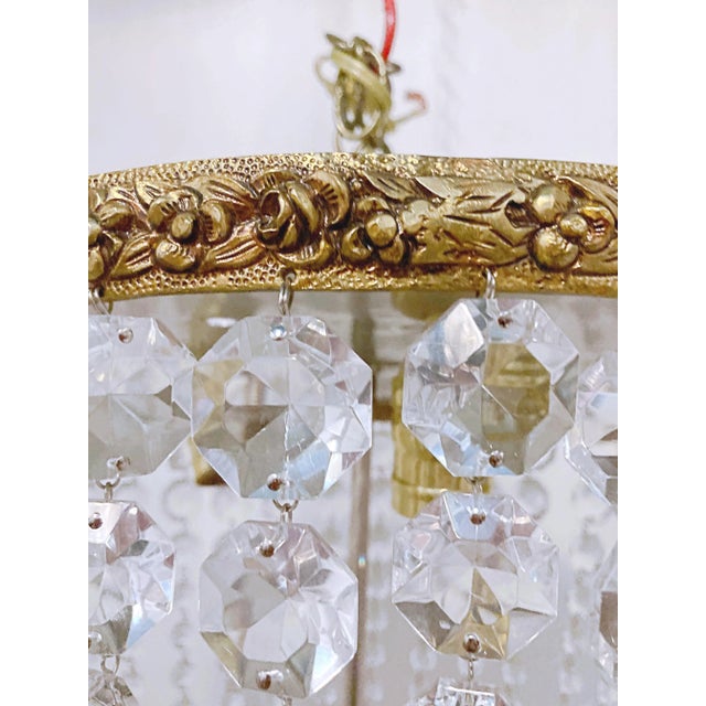 Bronze 1950s Portuguese Bronze Basket Chandelier For Sale - Image 8 of 10