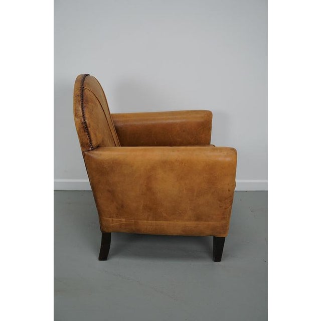 Vintage Dutch Cognac Leather Club Chair For Sale - Image 13 of 18