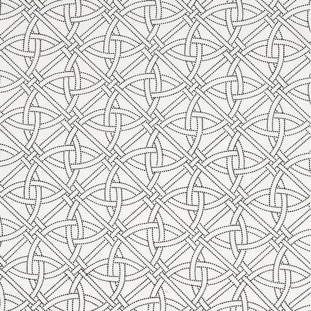 Abstract Schumacher X Matthew Patrick Smyth Durance Embroidery Fabric in Black & White For Sale - Image 3 of 3