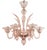 Handmade Cipria Pink Murano Glass Six-Light Chandelier, Italy, 1980s For Sale