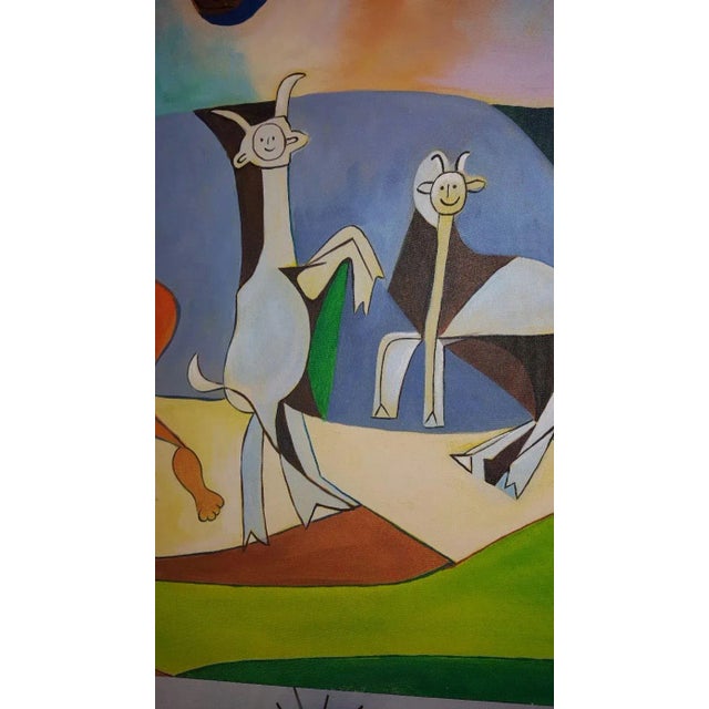 1946 "Joy of Living" Expressionist Figurative Oil Painting on Canvas by Ray Martinez For Sale In Los Angeles - Image 6 of 12