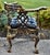 Black Vtg. Corner Chair Black Lacquer Gilt Chippendale Roundabout For Sale - Image 8 of 16