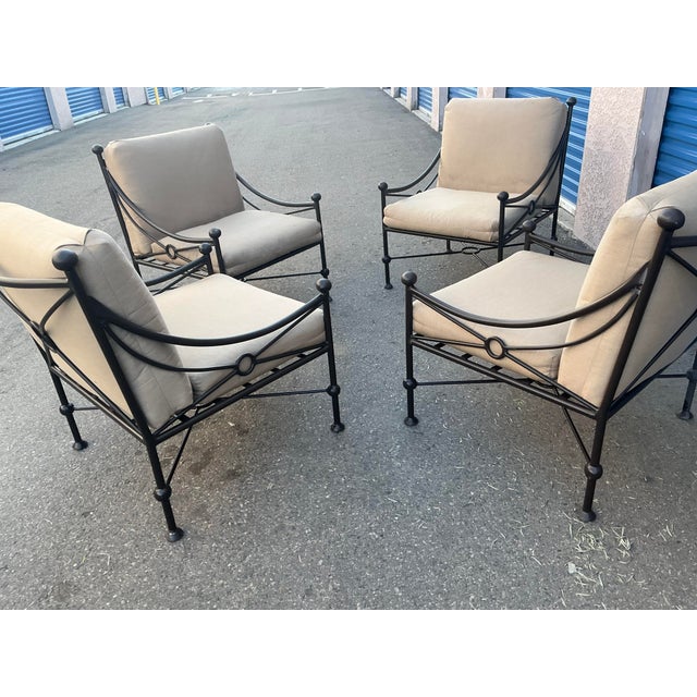 Kreiss Bermuda patio lounge chairs set of 4. The set has sunbrella fabric. The set is well made. The chairs have some wear...