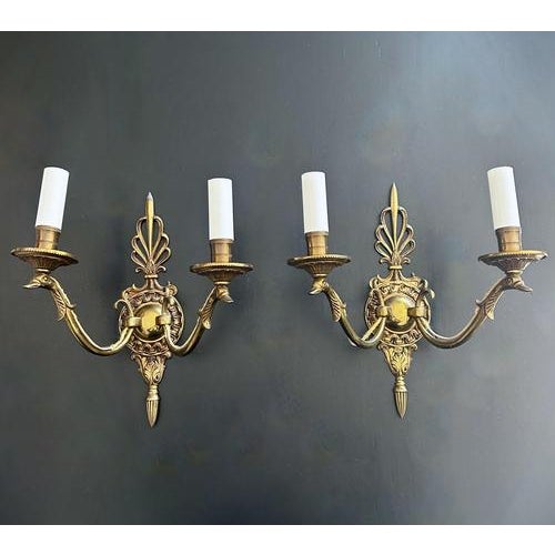 Traditional Empire French Bronze Sconces, 1900s, Set of 1 For Sale - Image 3 of 10