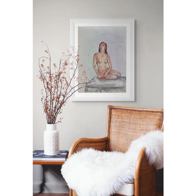 "Embracing the Light" Original Impressionist Nude Figure Watercolor on Paper Painting Art by Anna Novick, Framed For Sale In Los Angeles - Image 6 of 9