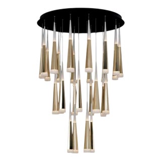 Gold Meteoriti Di Metallo Chandelier in Aluminum by Jago For Sale