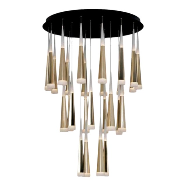 Gold Meteoriti Di Metallo Chandelier in Aluminum by Jago For Sale