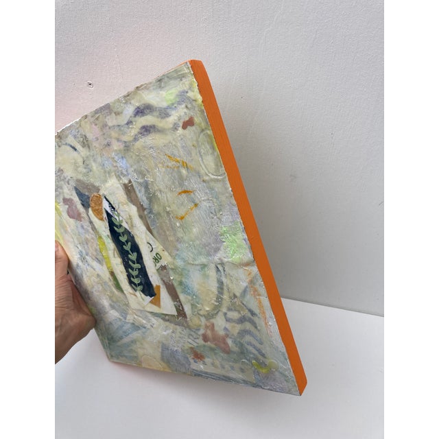 2020s Modern Collage and Encaustic on Wood 'Beanstalk' For Sale - Image 5 of 7