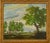 Green 850 Oak Trees With Red Barn, Mid-Century Pastoral Summer Landscape For Sale - Image 8 of 8