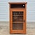 Wood 2005 Mission Arts & Crafts Oak Veneer Leaded Glass Wheeled Cabinet Stereo Component Storage Bar For Sale - Image 7 of 10