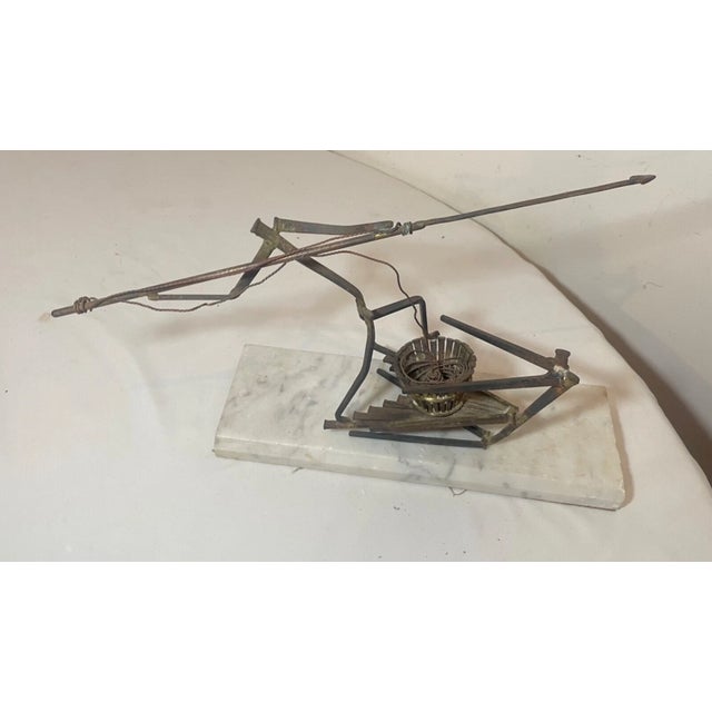 White Antique Handmade Brutalist Whaling Ship Harpoon Wrought Iron Nail Sculpture Art For Sale - Image 8 of 15