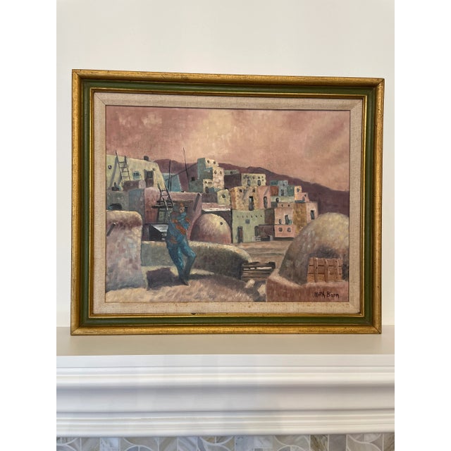 What first caught my eye with this impressionist original oil painting were the beautiful colors. The American Southwest...