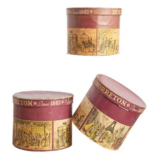 French Hat Boxes, 19th Century, Set of 3 For Sale