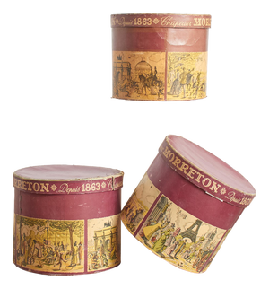 French Hat Boxes, 19th Century, Set of 3