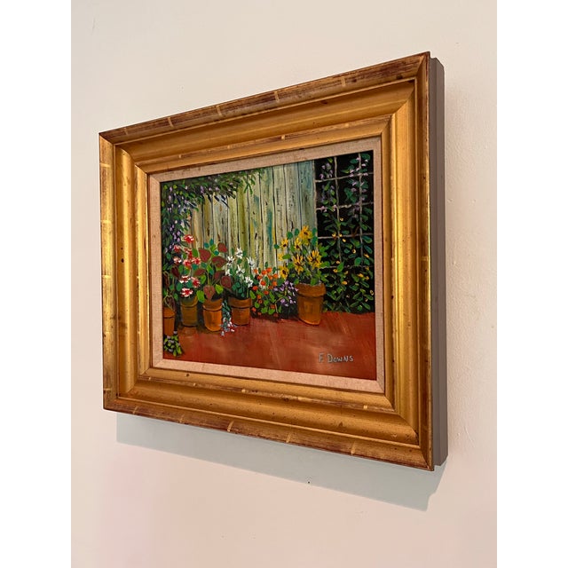 1980s Chairish Title Francis “Duke” Downs Palm Beach Florida Garden Oil Painting, Signed For Sale - Image 4 of 6
