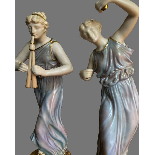 Greek Musicians by James Hadley for Royal Worcester, 1911, Set of 2 For Sale - Image 11 of 18
