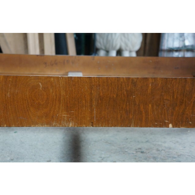 Brown Vintage Federal Sheraton Revival 4 Post Matchbook Walnut Full Size Bed Frame For Sale - Image 8 of 18