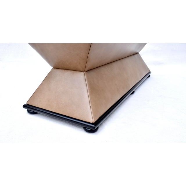 Baker Furniture Hourglass Bench Ottoman With Leather Upholstery For Sale - Image 9 of 12
