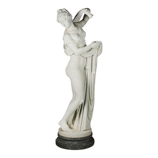 Late 19th Century Italian Life-Size Woman Marble Statue For Sale