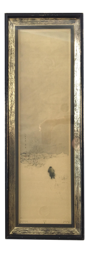 1956 Vintage Chen Chi Lithograph “Winter”, Framed